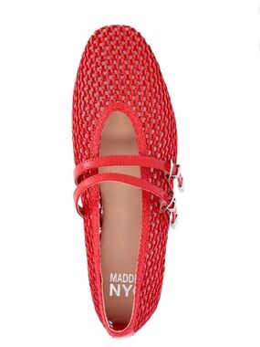 Madden NY Red Woven Mary Jane Flats